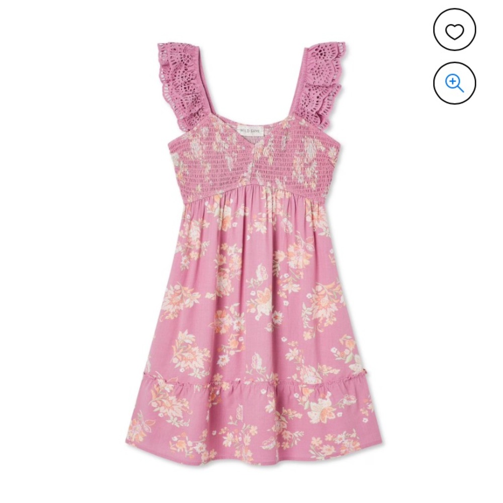Wild Skye short pink dress flutter sleeves